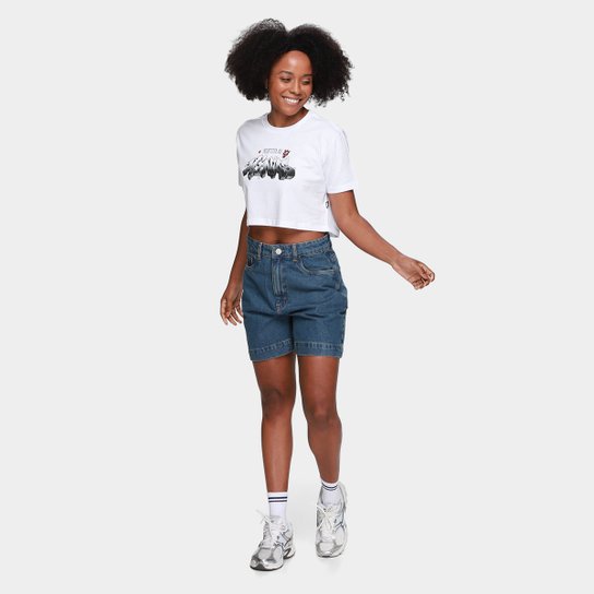 Camiseta Cropped Corinthians Feminina