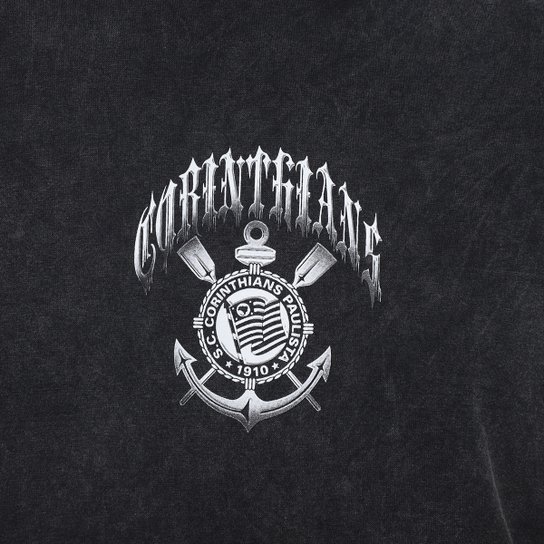 Camiseta Cropped Corinthians Oversized Feminina