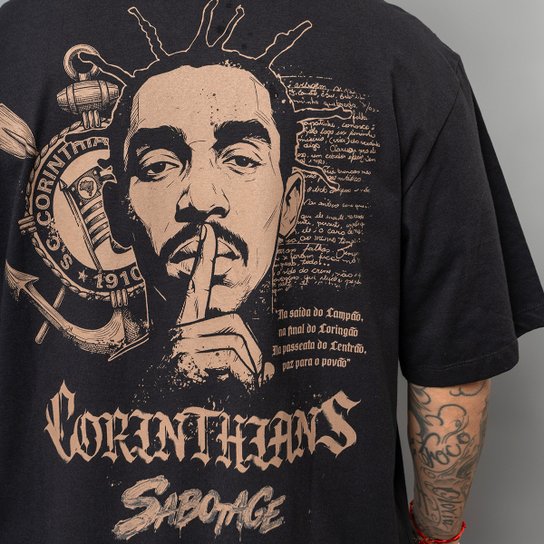 Camiseta Oversized Corinthians Sabotage Masculina