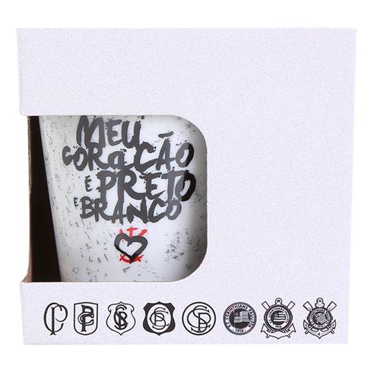 Caneca Corinthians Porcelana 290 ml Luva