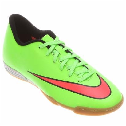 tenis de futsal nike mercurial verde limão