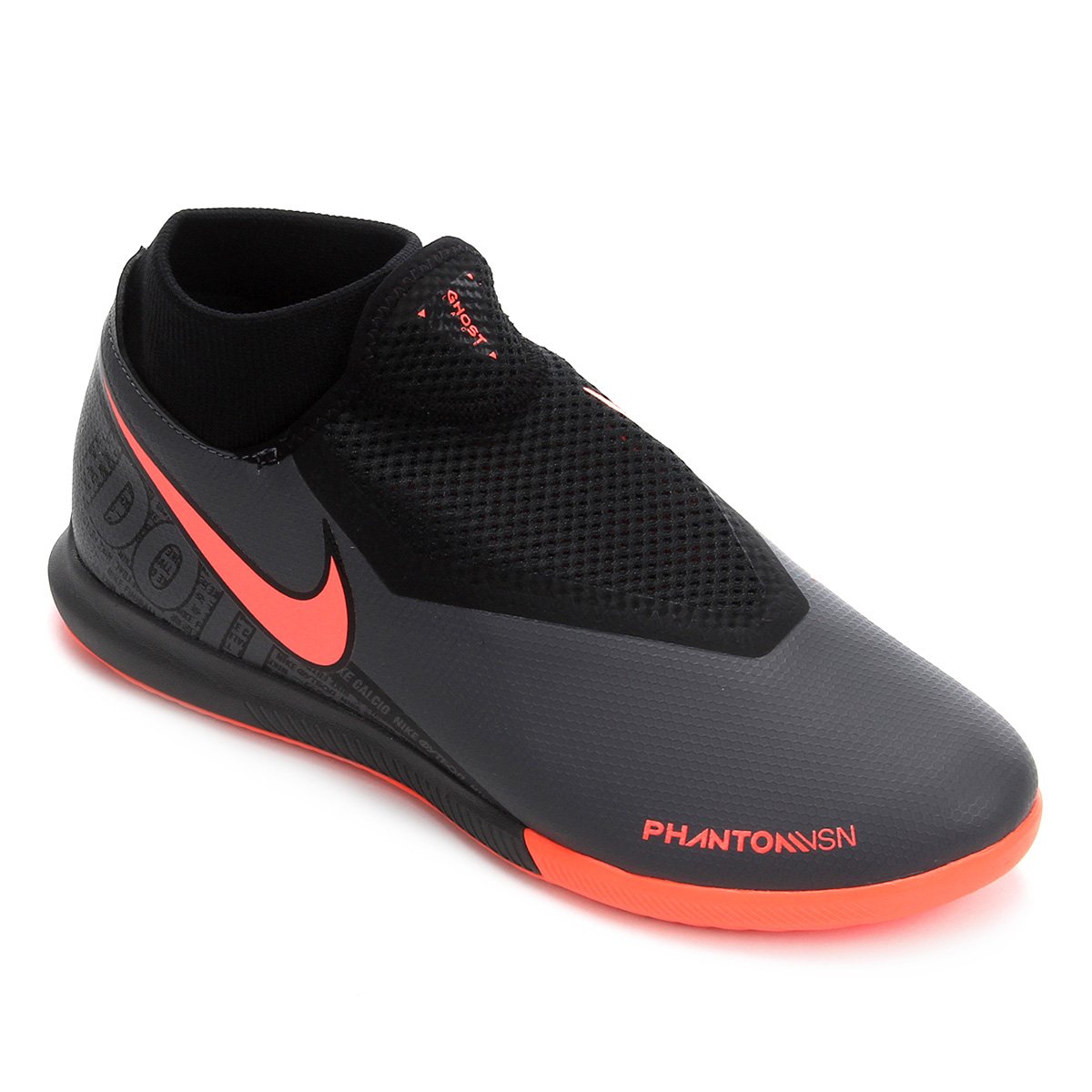Chuteira Futsal  Nike  Phantom Vision Academy DF IC Cinza  Chuteira Futsal  Nike  Phantom Vision Academy DF IC Cinza