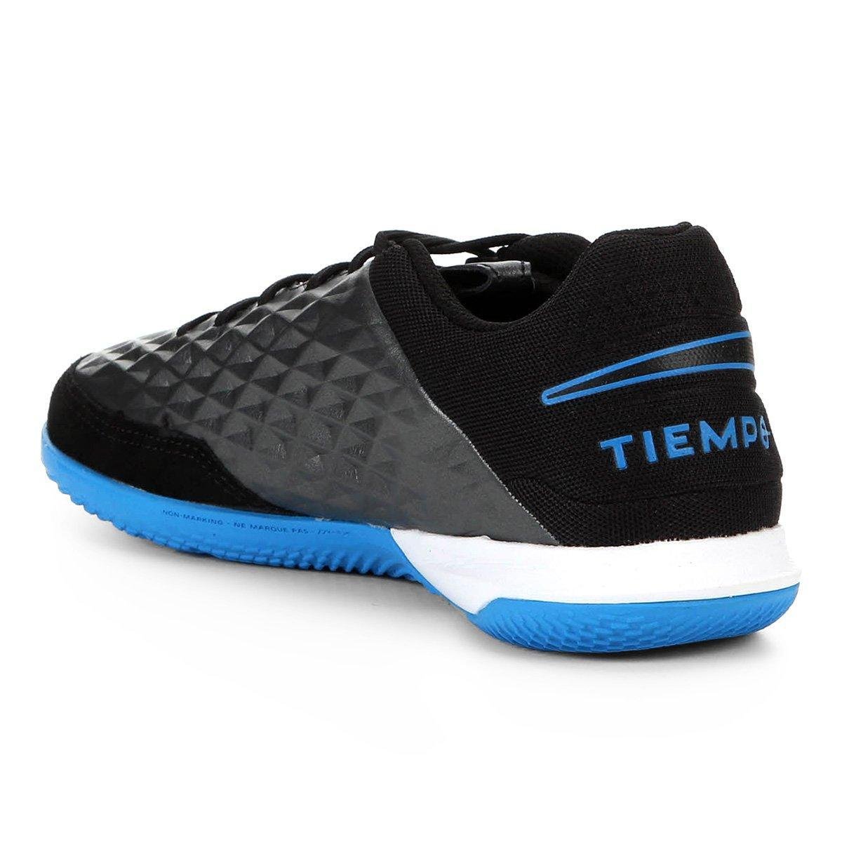 Chuteira Futsal Nike Tiempo Legend 8 Academy IC Preto e Chuteira Futsal Nike Tiempo Legend 8 Academy IC Preto e