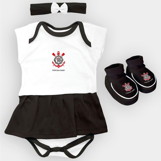 Conjunto Bebê Corinthians Torcida Baby 3 Peças