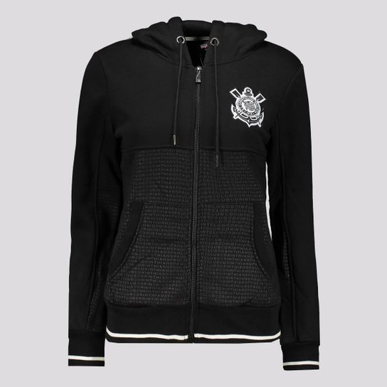 Jaqueta Moletom Corinthians SPR All Com Capuz Feminina