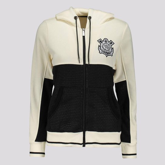 Jaqueta Moletom Corinthians SPR All Com Capuz Feminina