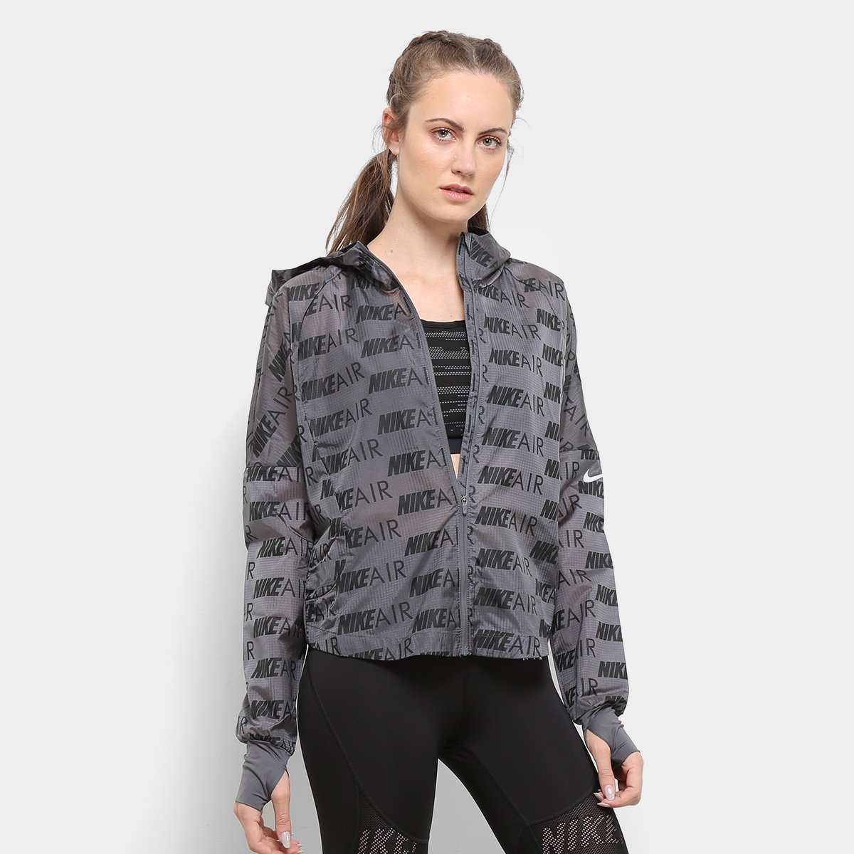 casaco nike feminino cinza