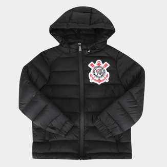 Jaqueta Puffer Com Capuz Infantil Corinthians Coimbra