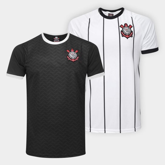 Kit Camisa Corinthians n° 9 + Estado Patch Masculina - C/ 2 Peças