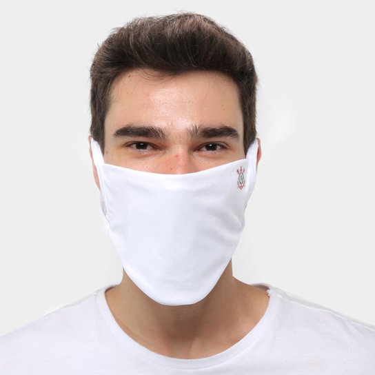 Kit de Máscaras de Proteção Corinthians Modelagem Ampla Laváveis - 6 Unid