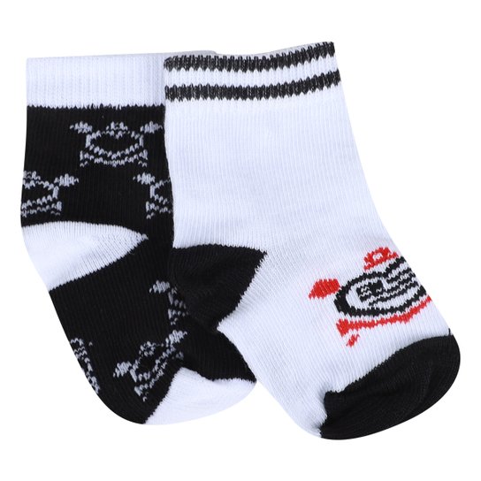 Kit Meia Corinthians Infantil Rikam C/ 2 Pares