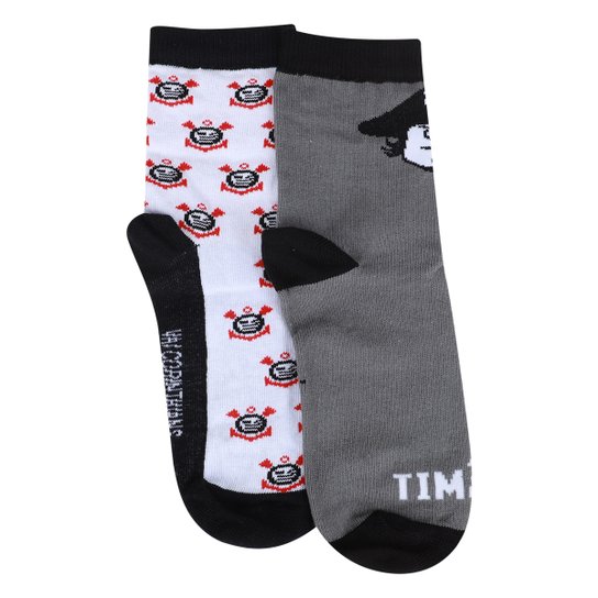 Kit Meia Corinthians Infantil Rikam C/ 2 Pares