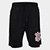 Shorts Corinthians Com Zíper Masculino - Preto